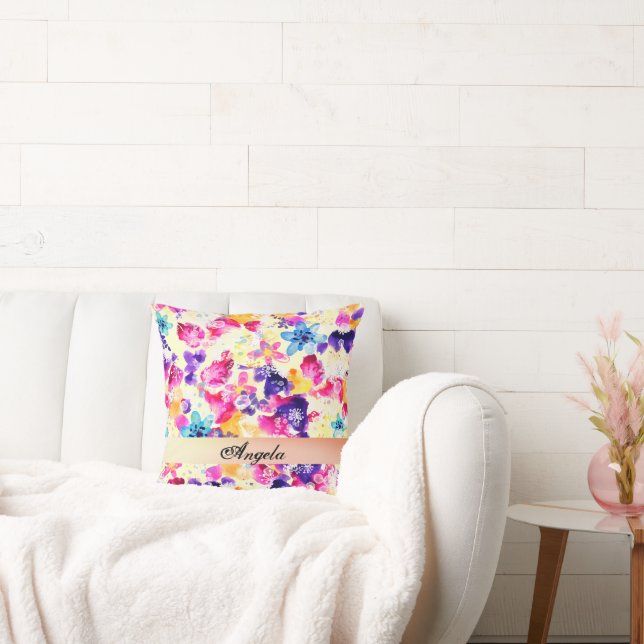 Cojín Decorativo Pradera de flores silvestres shabby (Sofá)