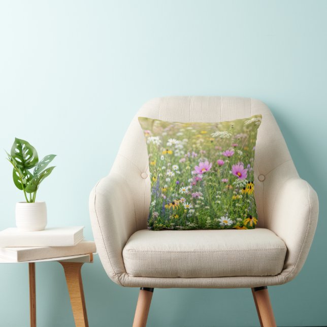 Cojín Decorativo Prado de flores silvestres de verano (Silla)