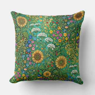 Cojín Decorativo Prado de girasoles de Klimt
