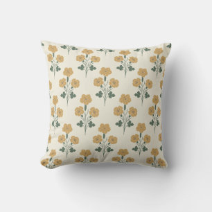 Cojín Decorativo Prado Dorado Soleado Botánico Vintage