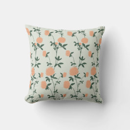 Cojín Decorativo Prado Retro Botánico de Trébol | Suave Primavera