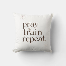 Cojín Decorativo Pray Train Repeat Mug – Christian Fitness Motivati