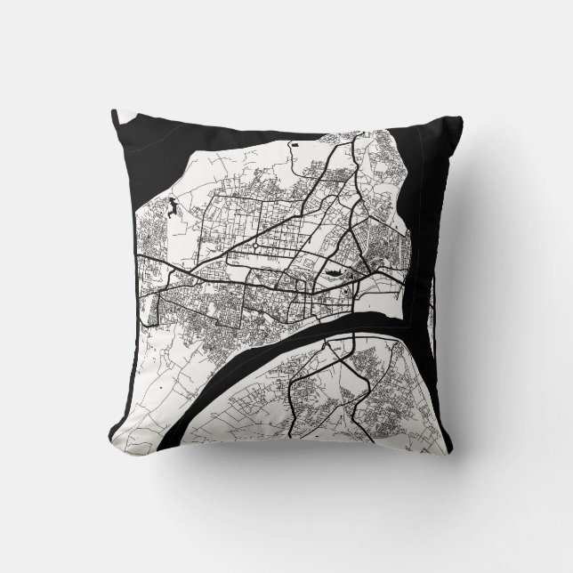 Cojín Decorativo Prayagraj Uttar Pradesh City Map (Anverso)