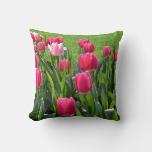 Cojín Decorativo preciosas flores de tulipán rosa de primavera. jar