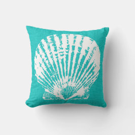 Cojín Decorativo Precioso Aqua con aspecto de arpillera de concha m