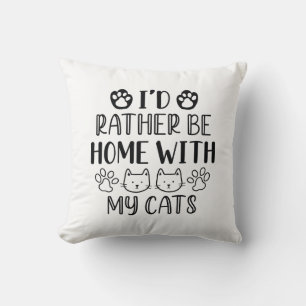 Cojín Decorativo Preferiría Estar En Casa Con Mis Gatos