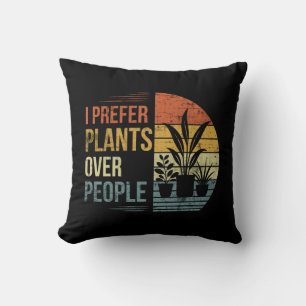 Cojín Decorativo Prefiero las Plantas a las Personas Retro Amante d