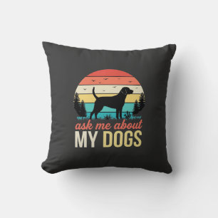 Cojín Decorativo Pregúntame sobre mis perros Retro Sunset_1