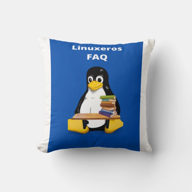 Cojín Decorativo Preguntas frecuentes de Linuxeros (Anverso)