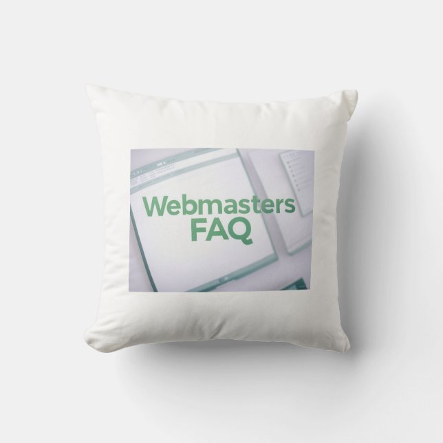 Cojín Decorativo Preguntas frecuentes de WebMasters (Anverso)