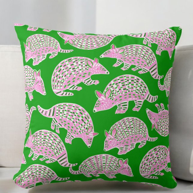 Cojín Decorativo Preppy Armadillos Green rosa (Subido por el creador)