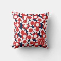 Preppy Daisy Bloom – Rojo Blanco y Monograma Azul