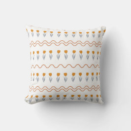 Cojín Decorativo Preppy Groovy Stripe Tulip Flower Pattern