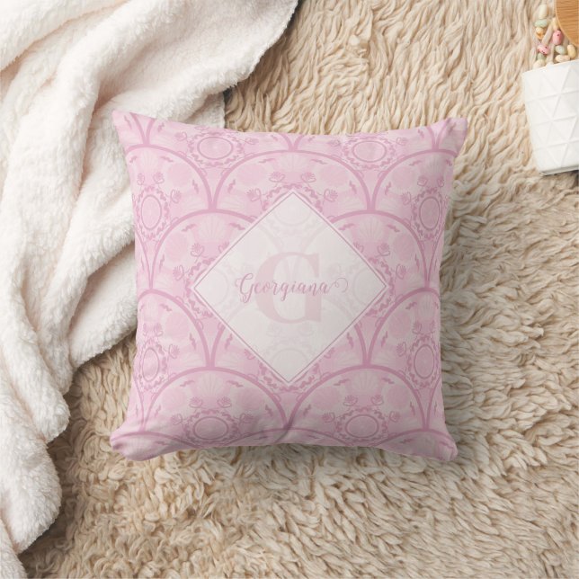 Cojín Decorativo Preppy personalizada en Mandala rosa Art Deco (Manta)