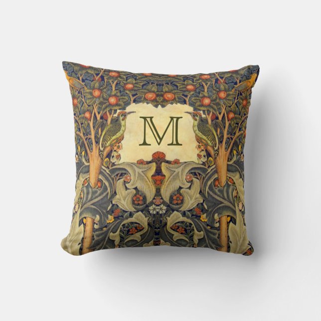 Cojín Decorativo Preraphaelite Wm. Personalizable Morris MONOGRAM (Anverso)