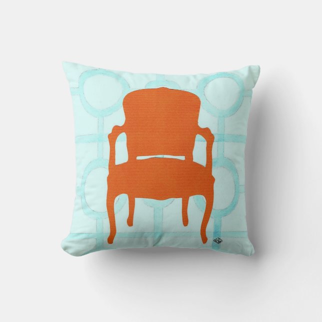 Cojín Decorativo PRESIDENTE naranja SILHOUETTE CUSHION (Anverso)