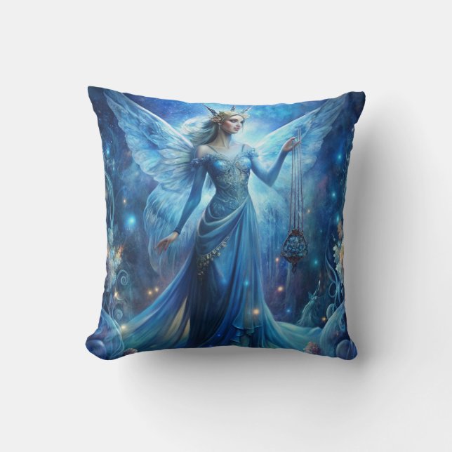 Cojín Decorativo Pretty Fairy in Blue  (Anverso)