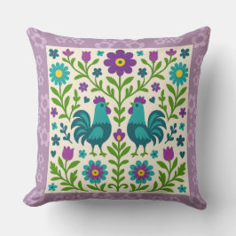 Cojín Decorativo Pretty Folk Art Cockerel  