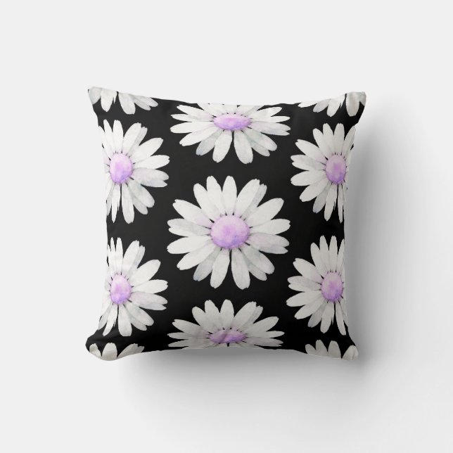 Cojín Decorativo Pretty Purple Dotted Daisy's (Anverso)