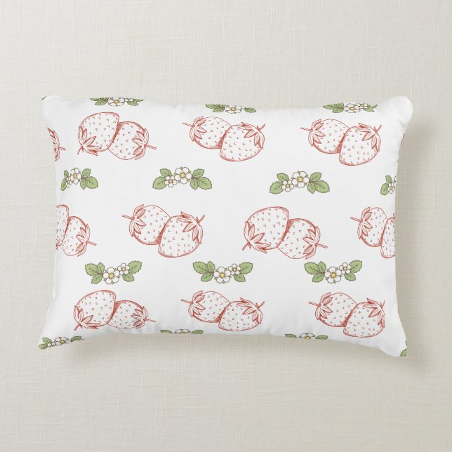 Cojín Decorativo Pretty strawberry pattern Nursery decor Cute (Reverso)