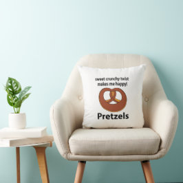 Cojín Decorativo Pretzel Sweet Crunchy Twist Me Hace Feliz Pretzel