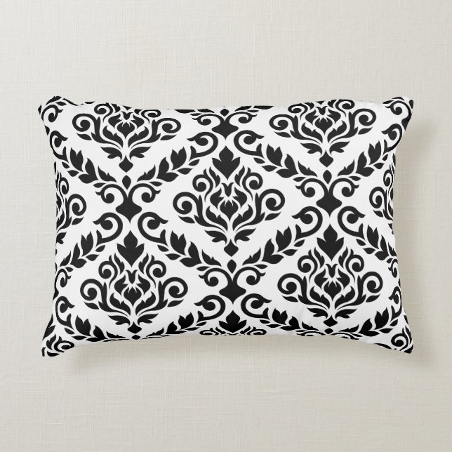 Cojín Decorativo Prima Damask 2Way Lg Ptn Blanco y negro (Anverso)