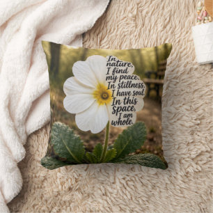 Cojín Decorativo Primavera Blanca con cita inspiradora