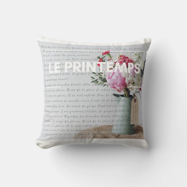 Cojín decorativo - primavera - decoración francesa (Anverso)