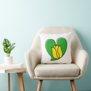 Cojín Decorativo Primavera enamorada - Tulipanes amarillos
