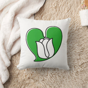 Cojín Decorativo Primavera enamorada - Tulipanes blancos