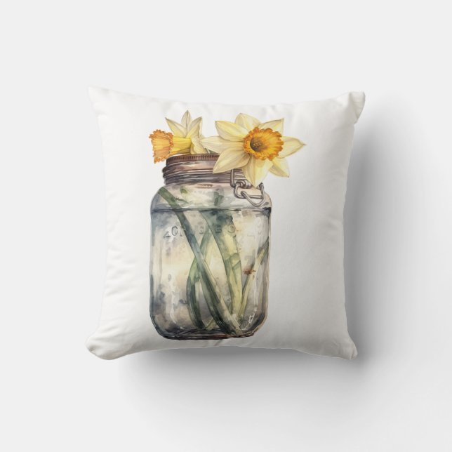 Cojín Decorativo Primavera Flor de Daffodil Vase (Anverso)