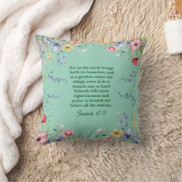 Cojín Decorativo Primavera Flor Jardín Biblia Verse Doble cara
