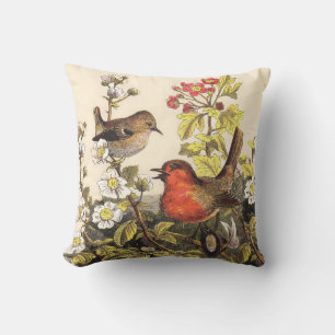 Cojín Decorativo Primavera Robin Birds Red Birds