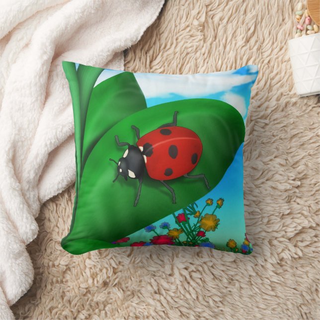 Cojín Decorativo Primavera Tiempo Lady Bug (Manta)