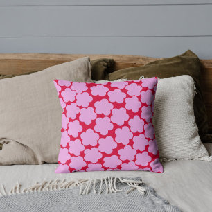 Cojín Decorativo Primavera tropical vibrante de flor violeta y roja