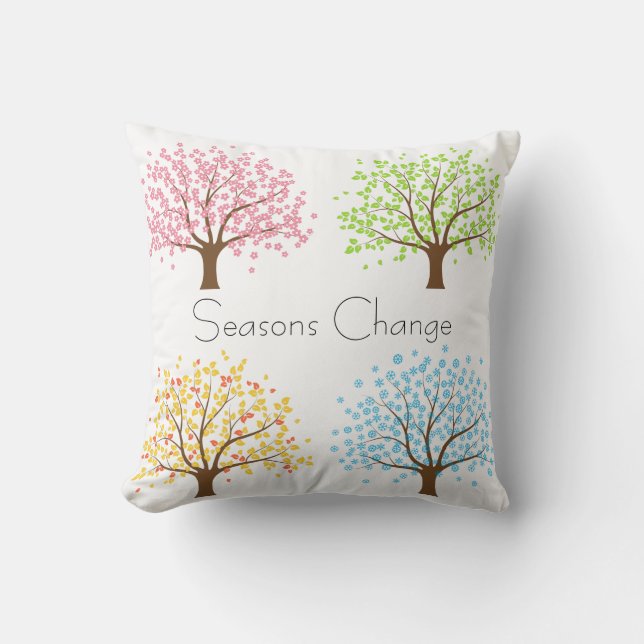 Cojín Decorativo Primavera verano otoño invierno Árboles Pillow (Anverso)