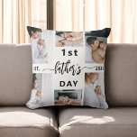 Cojín Decorativo Primer Collage de fotos del Día del Padre 6<br><div class="desc">Celebra la alegría del primer Día del Padre de un nuevo padre con el Cojín decorativo de 6 Collages de fotos del "Día del Primer Padre", un regalo sincero y personalizado. Esta almohada de lanzamiento personalizado presenta un bello collage de seis preciadas fotos, que capturan momentos inolvidables de su viaje...</div>
