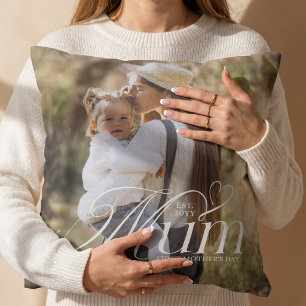 Cojín Decorativo Primer Día de la Madre Regalo Recuerdo Foto de Beb