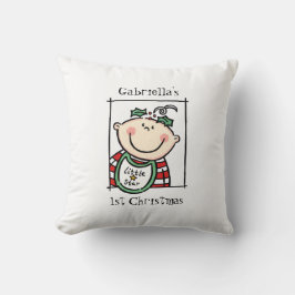 Cojín Decorativo Primer Navidad del bebé personalizado Tono de piel