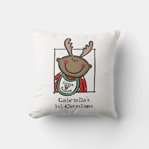 Cojín Decorativo Primer Navidad del bebé personalizado Tono de piel