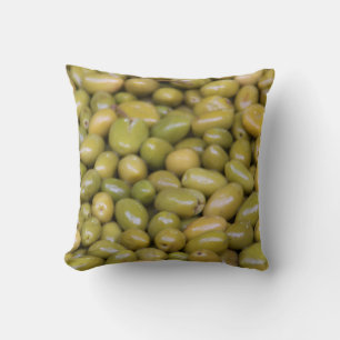 Cojín Decorativo Primer plano de aceitunas verdes