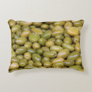 Cojín Decorativo Primer plano de aceitunas verdes