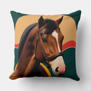 Cojín Decorativo Primer plano de un caballo elegante