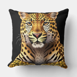 Cojín Decorativo Primer plano de un majestuoso leopardo