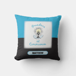 Cojín Decorativo Primera Comunión del nieto, Taza Azul