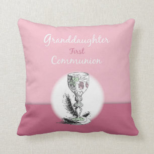 Cojín Decorativo Primera Comunión Nieta Rosa, Cáliz