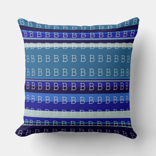 Cojín Decorativo primera letra personalizada de su nombre azul (Anverso)