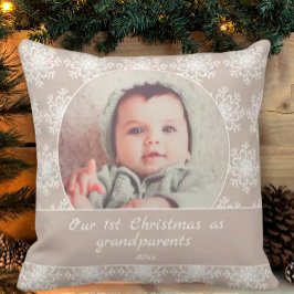 Cojín Decorativo Primera Navidad Abuelos Nieto Foto