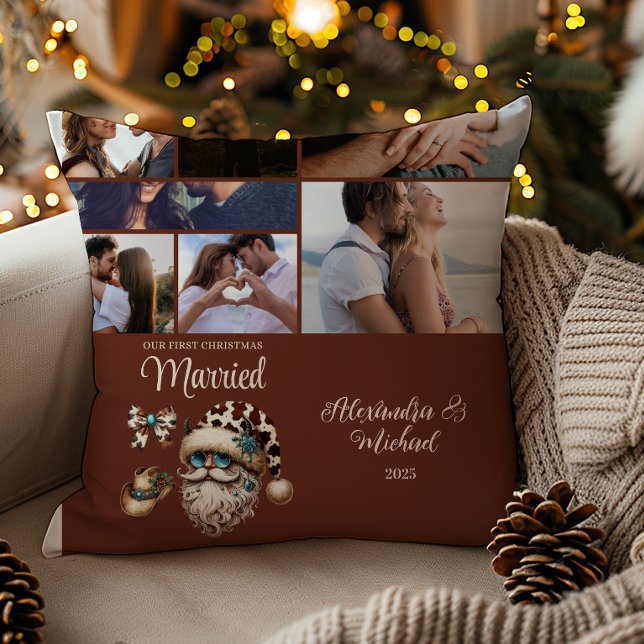 Cojín Decorativo Primera Navidad Casados Foto Occidental  (Subido por el creador)