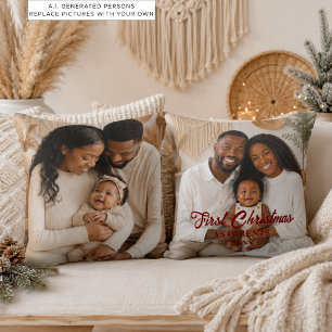 Cojín Decorativo Primera Navidad como Padres Elegantes 2 Fotos